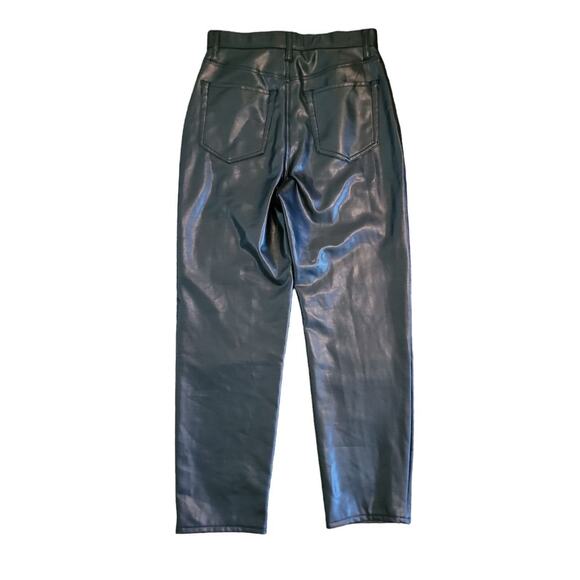 Abercrombie & Fitch The Ankle Straight Ultra High Rise Faux Leather 8L/29 Black - Picture 2 of 11